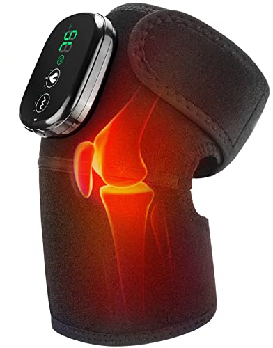 MOAJAZA Kabellose Kniebandage mit Schulterheizung, 3-in-1 Thermopolster, Kniebandage mit Vibration, 3 einstellbaren Vibrationen und Heizmodi, Wärmekissen zur Entspannung