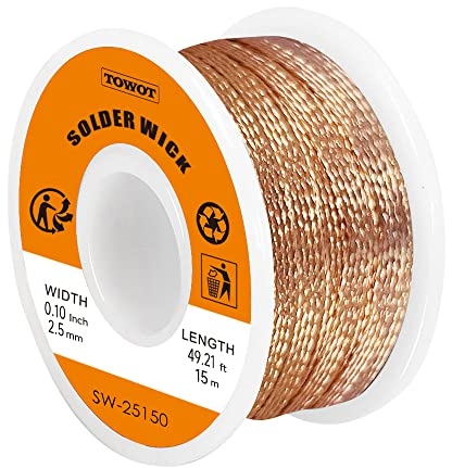 TOWOT Lötdocht, Entlötlitze, Flussmittel-Docht und Entlötlitzen - Effiziente und professionelle Lösung zum Entfernen von Lötzinn