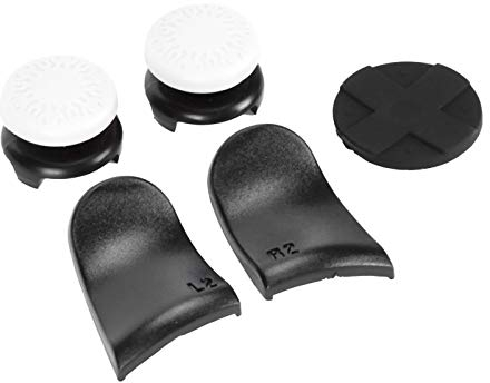 Thumb Stick Grip Cap für PS5, 5 in 1 Thumb Stick Grip Key Cap Joystick-Abdeckung für L1 R2 Trigger Extender Controller, rutschfeste Silikon-Thum Stick Grip Cap (Weiss)