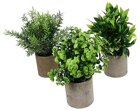 Warmhm 3stücke Künstliche Bonsai-deko Im Topf Schreibtischdeko Grüne Künstliche Pflanzendeko Künstliches Pflanzenornament Für Wohnzimmer Und Büro
