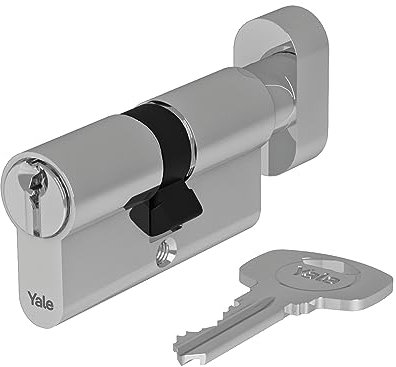 Yale 500 Series Plus Euro Profile Cylinder - Rotary Knob - 45/45 - Satin Nickel - Box Quantity 1