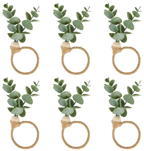 APTWOW Napkin Rings Set of 6, Christmas Napkin Rings for Party Table Decor