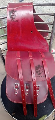 WILD RACE Western-Satteltasche aus Pferdeleder, strapazierfähig, für traditionelle Trail-Fahrten | Satteltasche | Pferdesatteltasche | Western-Satteltasche | Ledersatteltaschen für Pferde (STYLE-34)