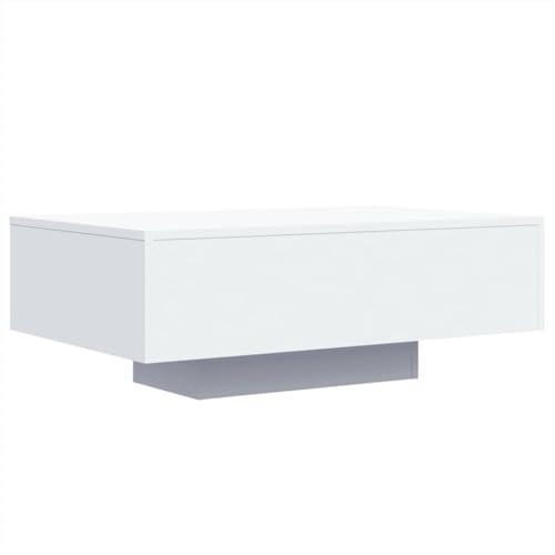 vidaXL Couchtisch mit LED-Leuchten Weiß 85x55x31 cm