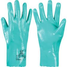 AllStyle By Patel Ultimate Industrial Chemical Resistant Gauntlet, Green Nitrile, Interlock Cotton Liner, Size 10 (1, 8)