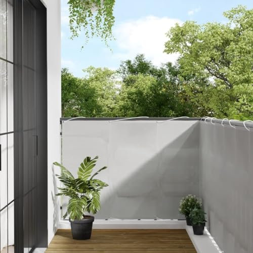Sufrk Balkon-Sichtschutz Hellgrau 120x300 cm Balkonbespannung Sichtschutz FüR Den Garten Sichtschutz Zaun 100% Polyester-Oxford