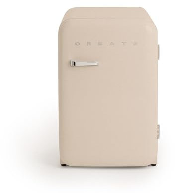 CREATE / RETRO FRIDGE 83.5 SILVER/Frigorífico arena maneta plata / 98W, bajo consumo, 2 estantes, regulador temperatura, botellero, 56x54x84cm