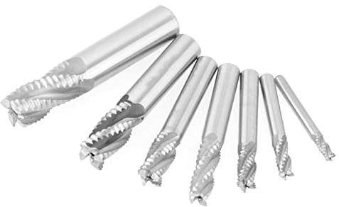 7 Teile/satz 4 Flöten 6-20mm HSS Schaftfräser Fräser Schruppen Spanbrecher Fräser