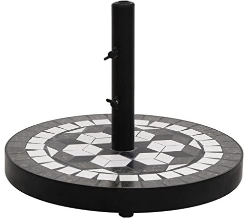 LLEZKBR Furniture select-Parasol Base Black and White Round 12 kg
