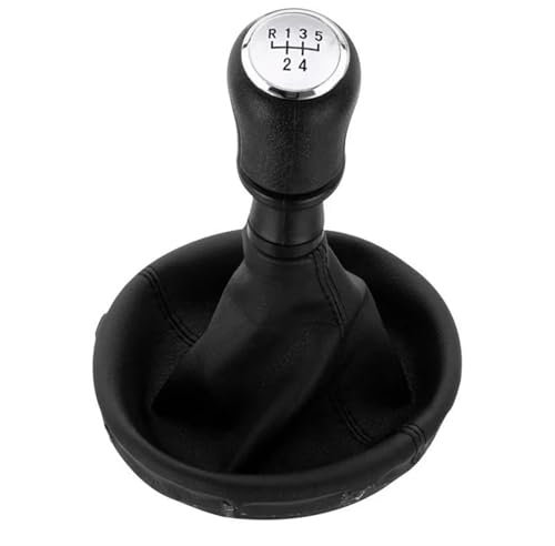 Schaltsack Schaltmanschette Schaltknauf Gang Auto 6 Gang Schalthebel Schaltknauf Ledermanschette Für VW Für Transporter Für Multivan Für Caravelle Für T5 2003 2004 2005 2006 2007 2008 2009 2010(Silver
