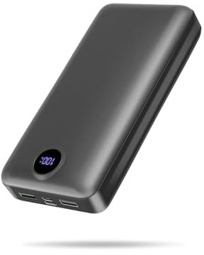 PDBEST Batterie Externe 50000mAh Charge Rapide, Power Bank Grande Capacité 22,5W, Chargeur Portable USB-C avec 3 Sorties & 2 Entrées, Écran LED, Compatible avec iPhone, Android, etc.