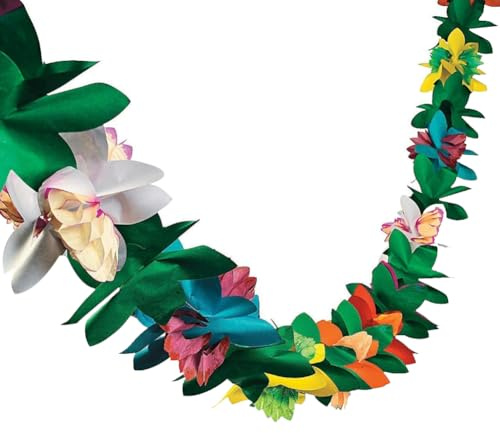Ensemble De Guirlandes Hawaïennes - Bannière De Fleurs Tropicales De 3 M Et Colliers Colorés | Décorations De Fête, Couronne Florale Et Accessoires Traditionnels des Îles