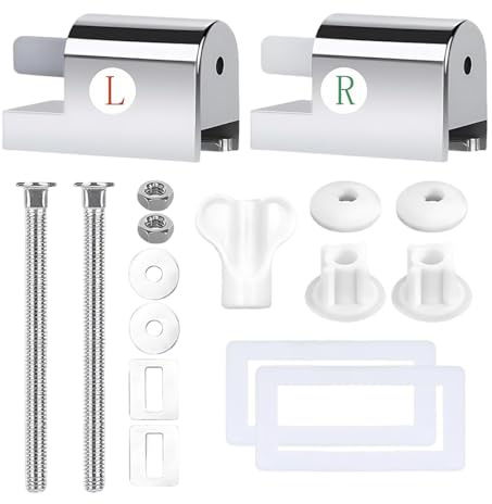 JUGUTA Fixation Abattant Wc, Charnière Abattant Wc 7 Pièces, Charnières De Siège De Toilette À Fermeture Douce, Blanc, Moderne