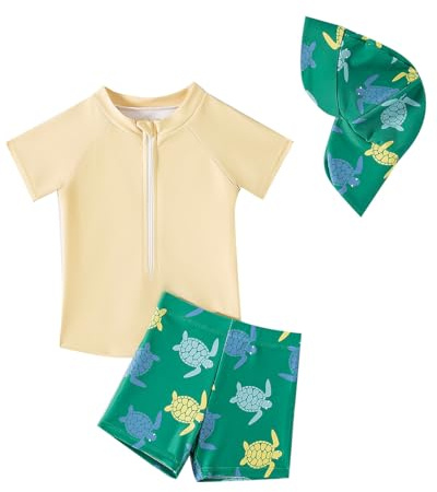 WYTbaby Ropa UV Traje de baño para bebé niño de dos piezas manga corta natación bañador pantalones cortos ropa de protección UV 3 meses - 3 años