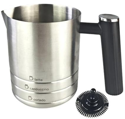 Fouet mousseur à lait et tasse de rechange pour machines à café De'Longhi Es601 et Es655 en acier inoxydable