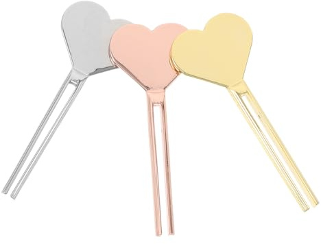 Mikikit Lot de 3 Presse-tubes en Métal Inoxydable de Cœur, Clés Presse-tube Doré, Argenté et Rose, Outils Compacts pour Dentifrice, Cosmétiques et Tubes de Salle de Bain, Aide