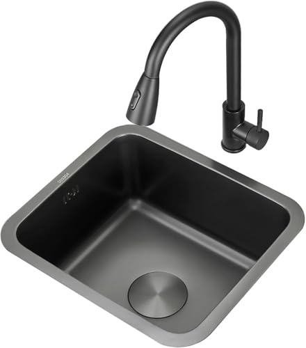Lavabo sottopiano con rubinetto estraibile e accessori completi per piccola cucina