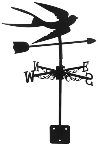 VILLCASE Banderuola Decorativa per Giardino a Forma di Rondine in Ferro, Segnavento da Tetto Rotante per Monitoraggio Meteo Esterno, Resistente a Vento e Pioggia, Adatta a Villette