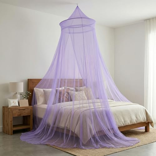 Mosquitero para Camas, Portátil Mosquitose, para Cama de Matrimonio, Cama Individual, Prevenir Insectos - Morado