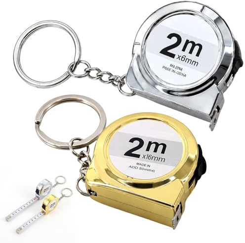 Massband 2m, 2 Stück Mini Maßband mit Schlüsselanhänger Einziehbares Measuring Tape mit Klarer Skala Geeignet für Zuhause, Büro, Schule und Heimwerkerprojekte