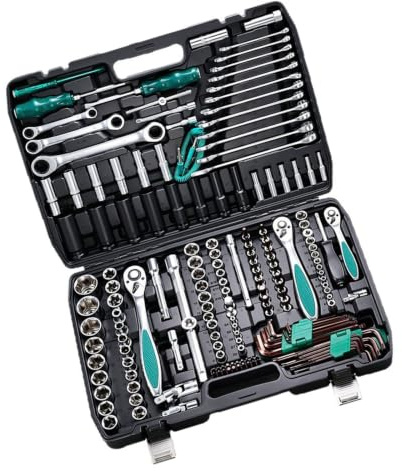 Duty 175 Pcs Chrome Steel Car Repairs Tool Set Anti Slip Technician Equipment for Various Vehicles and Equipment Car Maintenance Toolkit