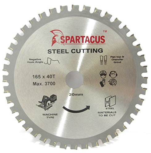 Spartacus 165mm Diameter x 40 Teeth x 20 Bore Metal Steel Cutting Circular Saw Blade