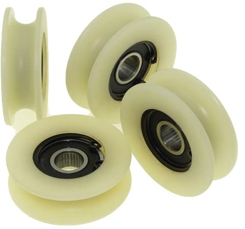 4 Stück Nylon Riemenscheibenrollen mit 10mm Rundnut 45mm Ø 10mm Lager 50kg Tragkraft präzise in der EU gefertigt (45-10-10)