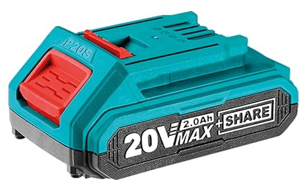 TOTAL - Batería de Litio P20S - 20 V y 2 Ah - Con Indicador de Nivel de Carga - Repuesto Compatible con Todas las Herramientas TOTAL TOOLS a Batería de la Gama P20S
