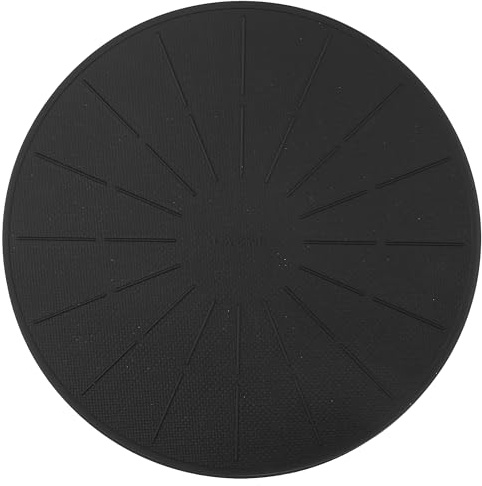 Lazy K Induction Cooktop Mat - Silicone Fiberglass Scratch Protector - for Magnetic Stove - Non Slip Pads to Prevent Pots from Sliding During Cooking_ Black (11inches)