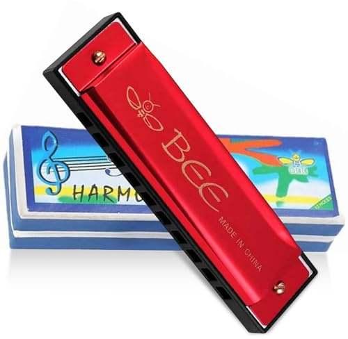 Mundharmonika C-Dur Harmonica,10 Löcher mundharmonika Diatonisch,Major Blues Harmonika,Mundharmonika,Student, Fortgeschrittene und Anfänger mit Etui