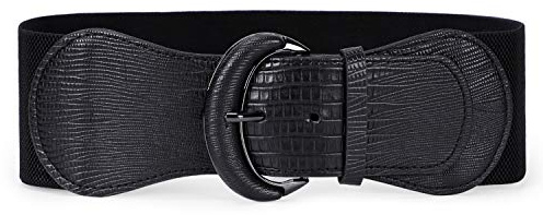 WERFORU Women Stretchy Wide Waist Belt Ladies Fashion Elastic Belts for Dresses Jumpsuit Shirts Black