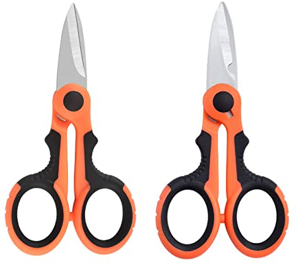 2 Pcs Electrician Scissors Multi-Purpose Cutting Electrician Tools Stainless Steel Serrated Electrician Shears for Cut Electrical Wire Iron Wires Meat Poultry Chicken