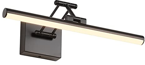 Joossnwell LED Picture Lights for Paintings Dimmable 15.5 Inch Long Hard-Wired Art Lights for Paintings Black Gallery Light with Adjustable Swing Arm Artwork Display Lamps 7W 3000K Warm White
