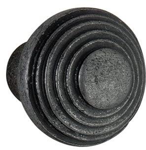 Infinity Decor Pewter Ribbed Shaker Cabinet Knob- Handles for Doors Cupboards Drawers in Solid Metal (Large)