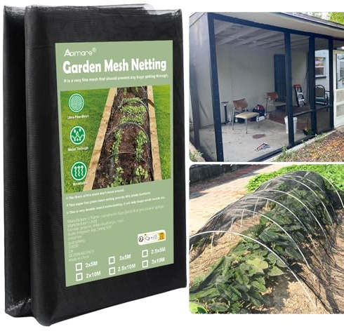 Abimars Thicker Garden Insect Mesh Netting, 3 x 10m Ultra Fine Plant Mesh Cover, Durable Barrier for Insect & Bird Protection – 30% Shade Net for Veg Patch