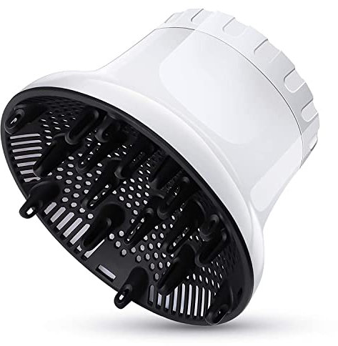 Universal Hair Diffuser Attachment Hair Dryer Air Diffuser for Curly Hair Adjustable Adaptable for Hair Dryers with D-1.4 in to 2.6 inch for Wavy Thick Nature Hair Salon (White)