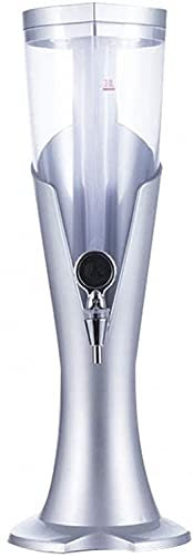 YZJSSL Columna De Cerveza De 3L con Grifo, Torre De Cerveza, Columna De Bebidas, Columna De Bebida, Dispensador De Cerveza Se Utiliza para Fiestas De Bar En Casa-Silver