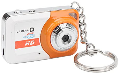 Cámara Digital, Mini Cámara DV de Moda con Personalidad Exquisita, Cámara de Bolsillo Portátil de Alta Definición para Niños, Adolescentes, Estudiantes, Vlogging, Fotografía (Naranja)