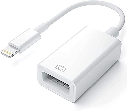 Azuxreza Adaptateur Lightning vers USB pour Caméra iPhone/iPad, OTG pour Lecteur de Carte, Clé USB, Disque Dur, Clavier, Souris, Hubs, MIDI - Plug & Play