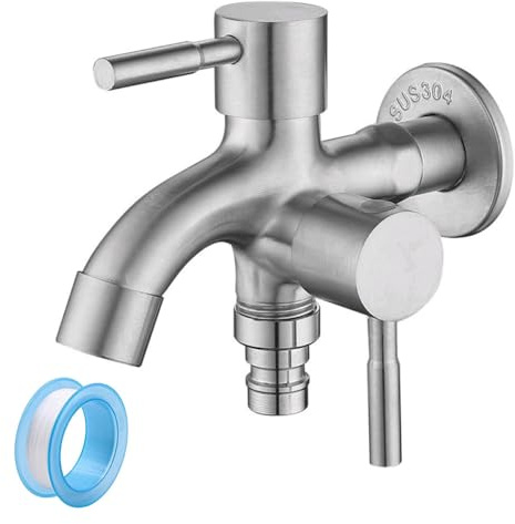 1/2 Zoll Garten Wasserhahn 1 bis 2 Wasserhähne 304 Edelstahl Multifunktion Wasserhahn für Garten Waschmaschine