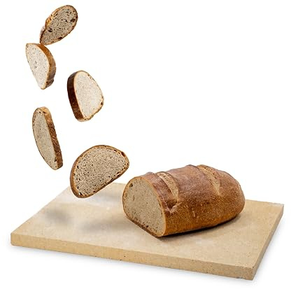 Feuerfest 123 Brotbackstein eckig I 40x30x2,5cm I Lebensmittelechte Backofen-Steinplatte aus Schamotte I Hochwertiger Backstein für Backofen & Grill I Ideal für Brot, Pizza, Kuchen & Flammkuchen