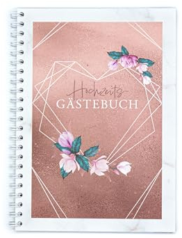 familiawedding Rosegold Gästebuch zur Hochzeit in DIN A4 EIN romatisches Hochzeitsgästebuch mit spielerischen Fragen zum Ausfüllen und schmunzeln