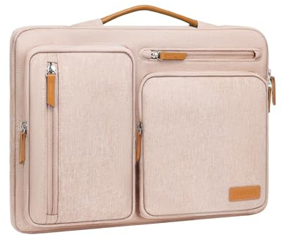 MOSISO 360 Schutz Laptoptasche 13,3 Zoll,13-13,3 Zoll Laptop Tasche Hülle Kompatibel mit MacBook Air/Pro 13/Pro 14 HP Dell Acer ASUS,Seitenöffnungtasche mit 4 Reißverschlusstasche&Griff, Khaki