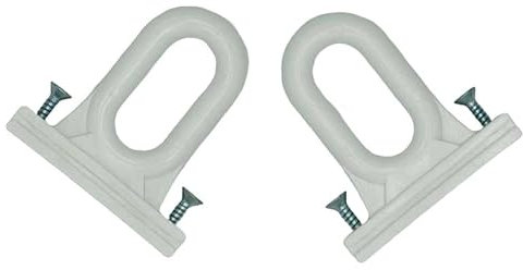 FRAMIG® Coppia di Occhioli per terminale Tende da Sole a Caduta o a Giardino, Prodotto in Nylon ABS, Resistente al Vento con Viti in Acciaio Inox. Colori Vari (Bianco)