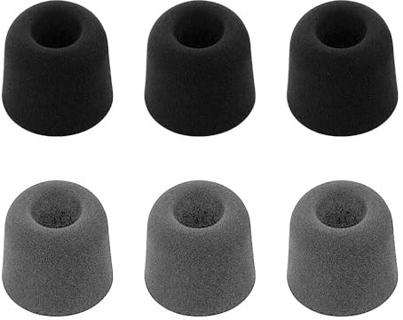 Ieron 6 Paires d'embouts d'oreille en Mousse à mémoire de Forme, Embouts d'oreille Intra-Auriculaires de Remplacement, Housse insonorisée pour écouteurs (Noir, Gris)