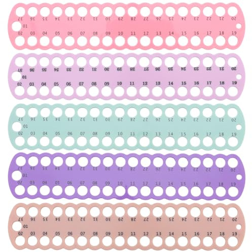 GORGECRAFT Stickgarn Organizer Kunststoff Kreuzstich Garnhalter Brett Aufbewahrungswerkzeug 5 Löcher Handarbeitsplatte Für Baumwollfaden Basteln Nähen Aufbewahrung Projektkarten 5 Stück 37 Farben