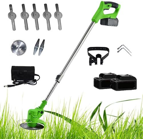Wacker Elettrico per Erbacce, Tagliaerba a Batteria, Mangiatore Erbacce a Batteria Pieghevole Alimentato a Batteria, 18000 Giri/min, Doppia Impugnatura con Interruttore di Controllo