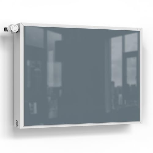 DEQORI Lámina magnética para calefacción, 80 x 60 cm, color gris oscuro, decorativa para radiadores, lámina decorativa autoadhesiva, magnética y se puede escribir