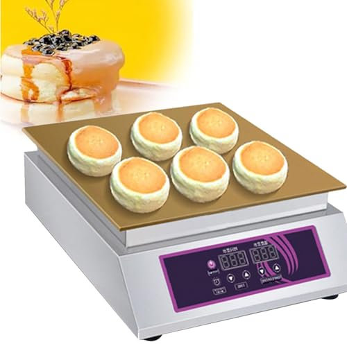 DHMYDPDZ Tostadora De Gofres Comercial,Máquina De Soufflé Eléctrica con Control De Temperatura,Acero Inoxidable,Plancha Totalmente Cobre8mm,para Hacer Soufflé,Panqueques,Muffins Y Gofres,Singlehead