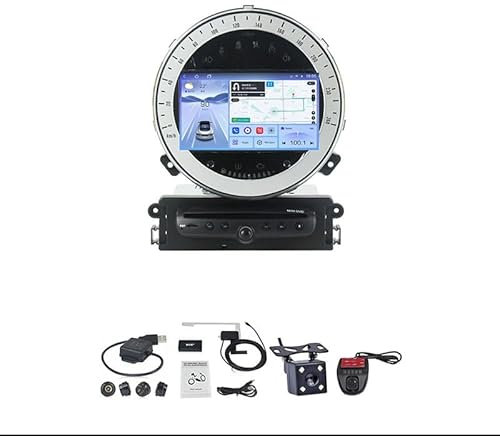 ZCBZBy - Radio estéreo para coche con pantalla táctil de 9 pulgadas y doble DIN, navegación GPS para B-MW MINI 2006-2013 con Bluetooth, WiFi, enlace de espejo, soporte de navegación 4G, control del vo